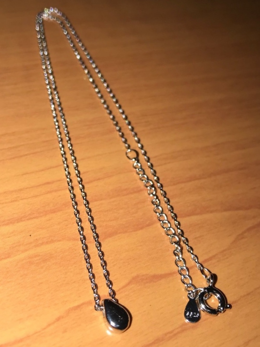 S925 sterling rain drop necklace